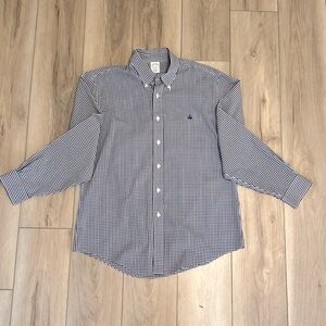 Brooks Brothers navy check long sleeve shirt